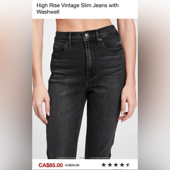 NWT Gap High Rise Vintage Slim Jeans with Washwell - Tags still on, Never worn. - Picture 8 of 10